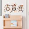 Cute Cartoon Owl On Branch Wall Stickers, Self-Adhesive Decor for Kids Bedroom Entryway Home Decoration