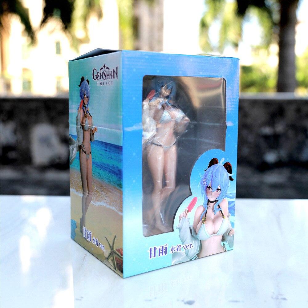 22cm Anime Genshin Impact Ganyu Figure Swimwear Sexy Action Figure Adult Collection Model Figurine Doll Toy Christmas Gift