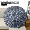 Extra Large Ten-Bone Water-Repellent Plaid Umbrella - British Style for Men & Women, Double/Triple Use