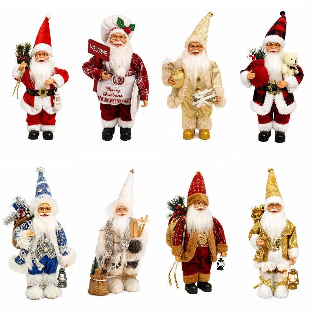 Cute Standing Santa Doll 12 Inch Christmas Ornament Durable Santa Claus Doll Christmas Gifts