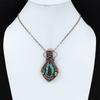 Tibetan Turquoise Pendant Copper Wire Wrapped Pendant Stylish Pendant Handmade Wire Wrapped Jewelry Gemstone Pendant For Gift Copper Jewelry