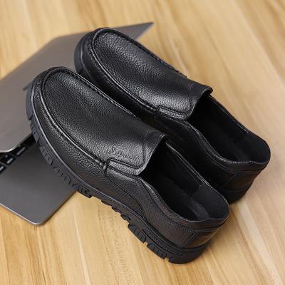 Men's Leather Shoes Men's Casual Sheepskin Soft-soled Genuine Leather Dad Shoes Middle-aged and Elderly New Shoes