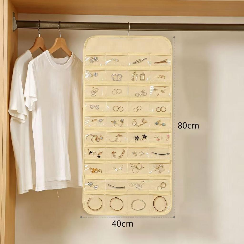 80/48 Pocket Jewelry Storage Roll, Double-sided Transparent Large-capacity Portable Pendant Bag Jewelry Organizer Storage Bag