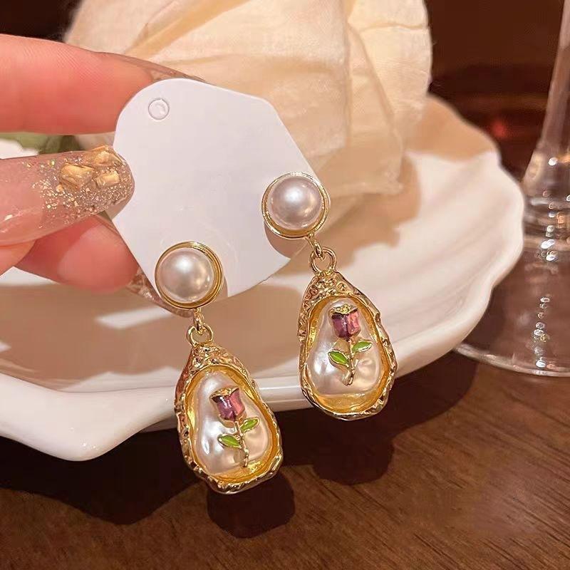 Pendientes de Flor Versátiles de Alto Temperamento Vintage