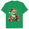 New Year Short Sleeve Tshirt Cute Cat Print Tops Fashion Xmas Unisex Tees Shirt Trend Graphic Christmas Male Oversized Clothing