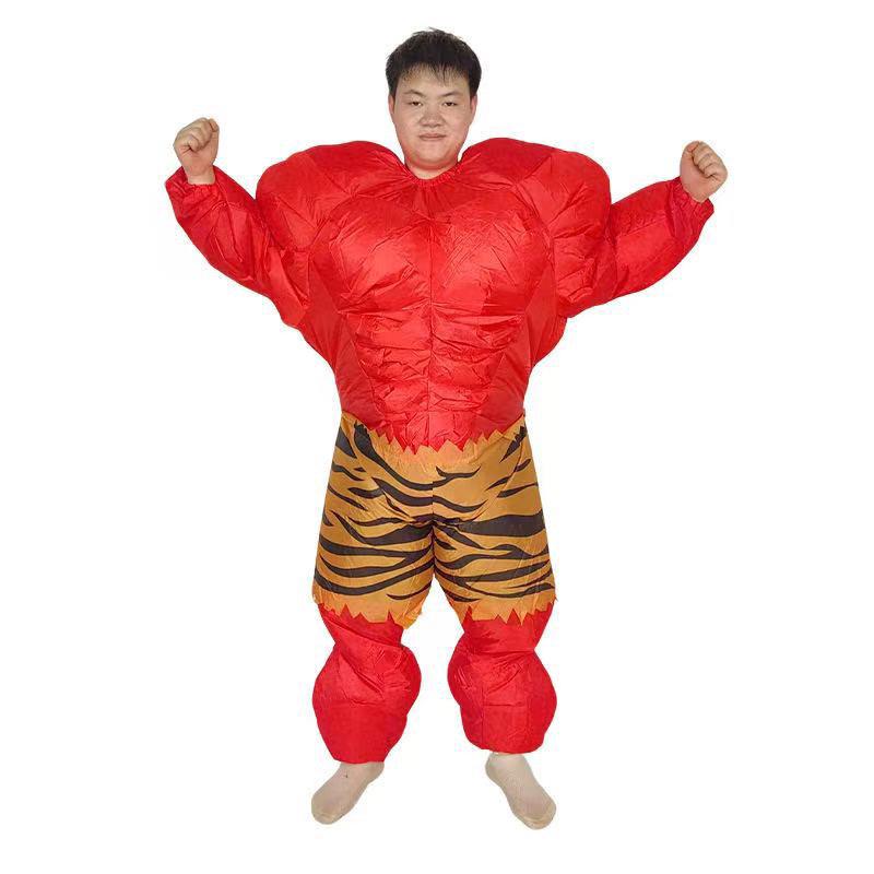 

Red & Blue Ogre Cosplay Inflatable Suit – Muscular Demon Warrior from Japan s Night Parade One Size