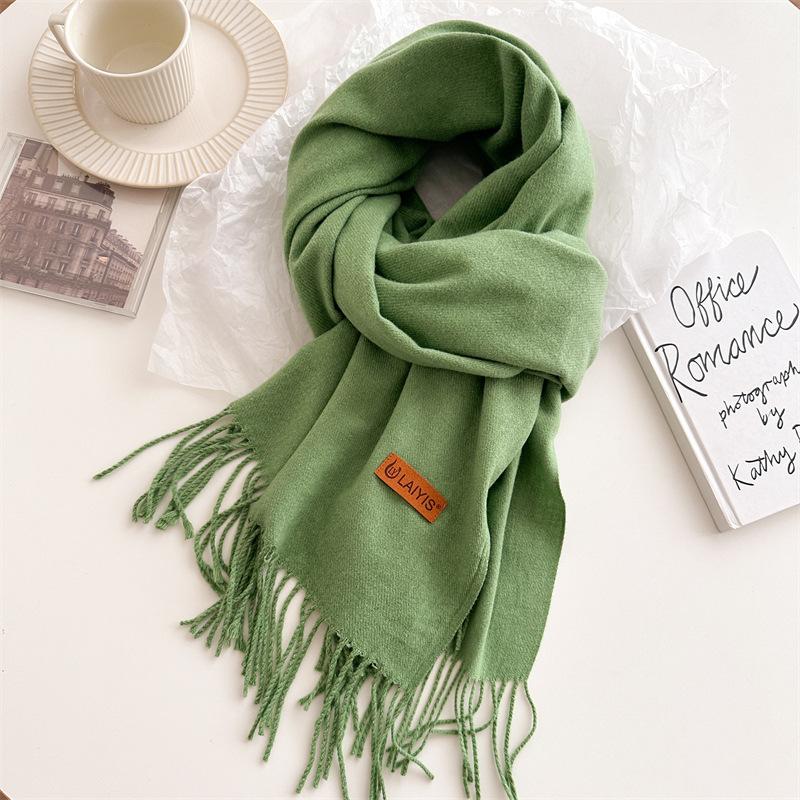 Autumn And Winter  Cashmere Scarf For Women, Solid Color Warm Shawl, Fashion Tassel Scarf, Versatile Scarf