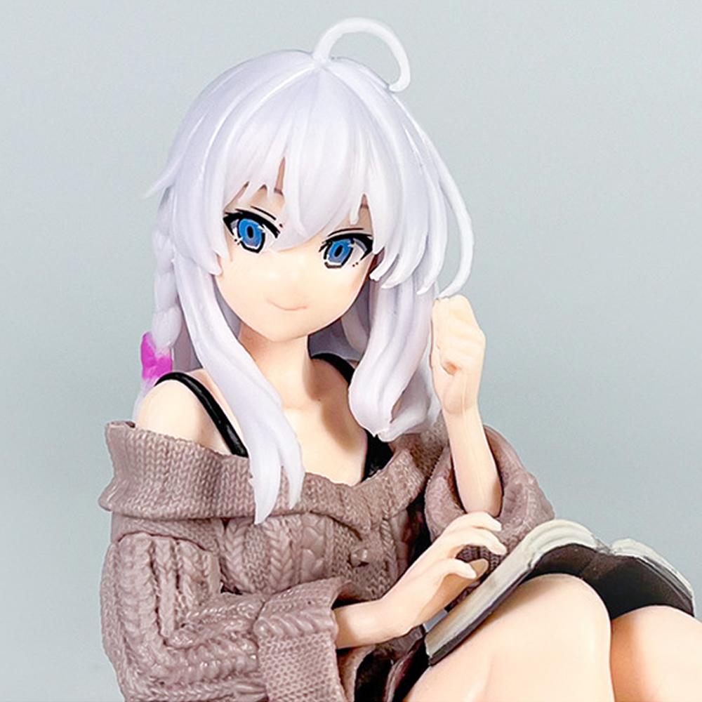 11cm Wandering Witch The Journey of Elaina Anime Figure Reading Action Figures Desktop Cute Decorations Simple Style Kawaii Girl