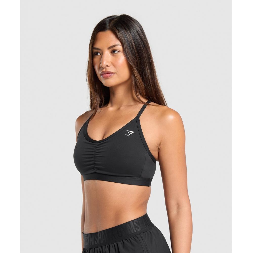 Gymshark Ruched Sports Bra Black B2a7a Bbbb