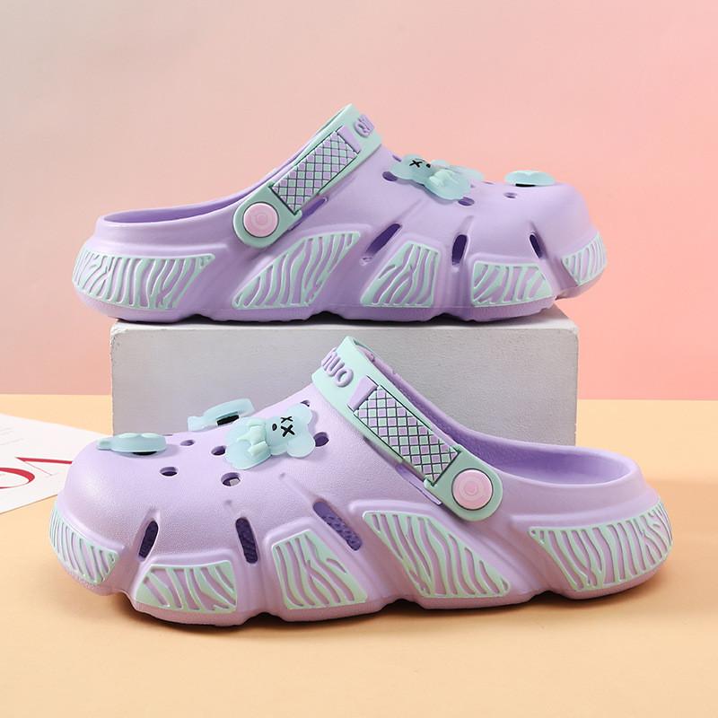 

Colorful And Lightweight Eva Hole Shoes For Girls Summer Nonslip Cartoon Style Casual Footwear 39/40 фиолетовый