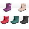 Female Fashion Casual Mid Tube Waterproof And Anti Slip Rain Shoes Rubber Shoes