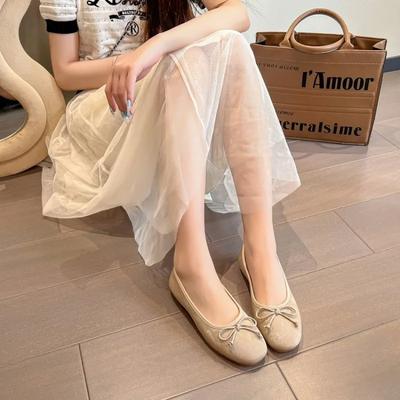 Shoes Female 2025 Basic Slip On Women's Flats Daily Casual Flats Women Butterfly-knot Round Toe Print Soft Bottom Ladies Shoes