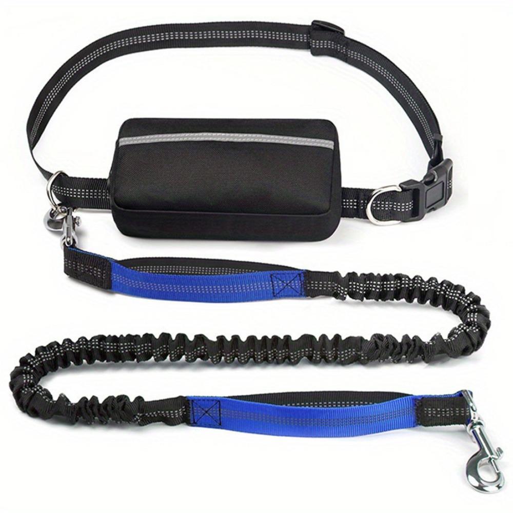 

Adjustable Waistband Sports Waist Bag Hands Free Dog Traction Rope Portable Dog Leash Dog Cats Single Rope / Blue