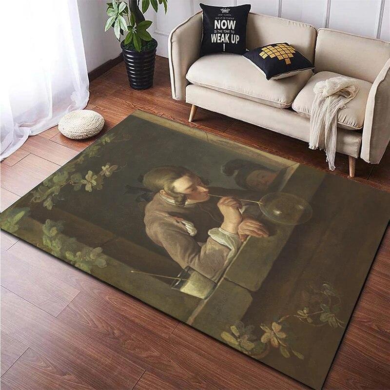 Famous Paintings Art Printed Large Area Rug Soft Carpet Home Decoration Mats Dropshipping Rugs and Carpets for Home Living Room
