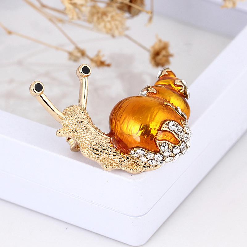 Animal Alloy Snail Brooch With Electroplated Finish For Women Fashion Accessory