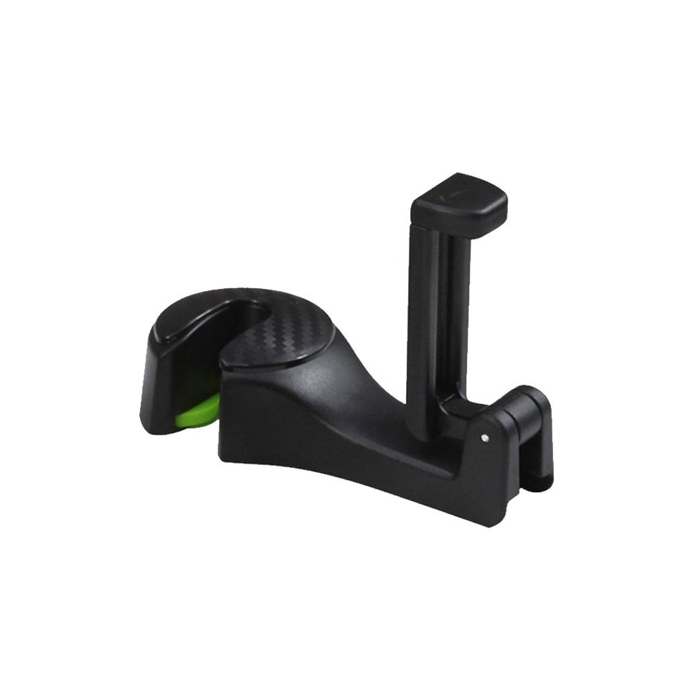 1Pc Car Hook 2 in 1 Car Headrest Hook with Phone Holder Universal Seat Back Hanger for Bag Handbag Purse Grocery Foldble Clips