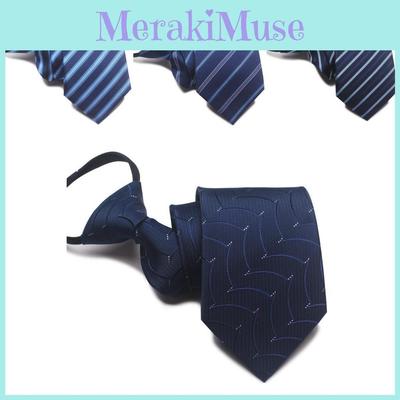 Cravate Homme Business en Polyester avec Motif Flèche et Fermeture Éclair pour le Bureau