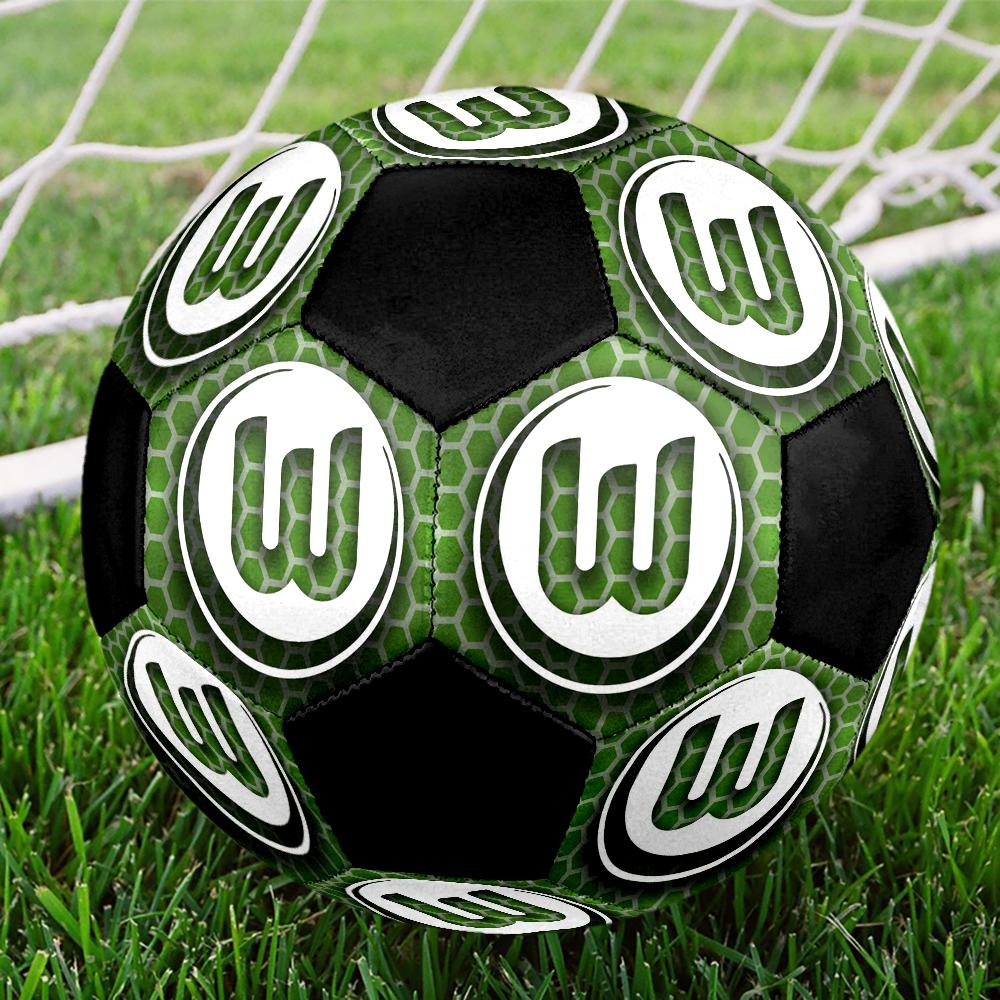 VfL Wolfsburg Indoor Soccer Ball Colorful Machine Stitched PVC Size 5 Team Training Competition Ready Durable High-Bounce Cool Sports Gift
