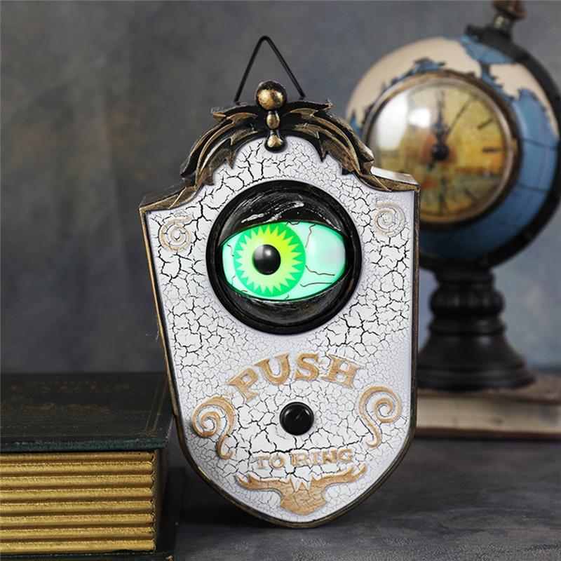 AAAF Halloween Horror Props One-Eyed Doorbell For Ghost s Day Glowing Home Decorations Electric Luminous Sounding
