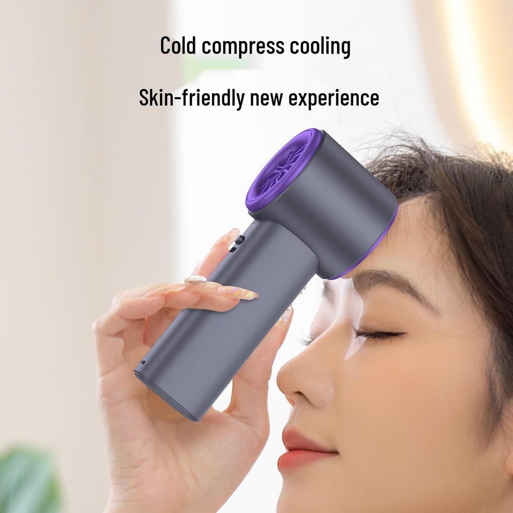 Mini USB Handheld Fan with 100-Speed Digital Display and Cooling Ice Pack