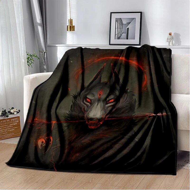 

Фланелеві ковдри Art Fantasy Wolf Прикраси для дому та затишні пледи для постільної білизни, дивана та подарункові ковдри для пікніка 100cm x 150cm