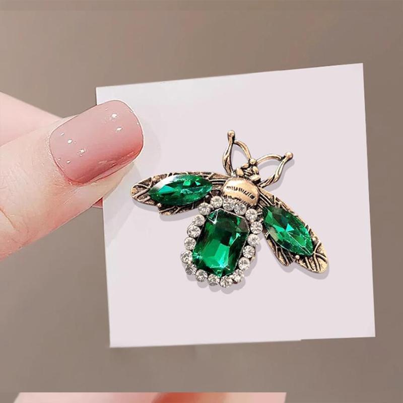 Rerto Bee Crystal Brooches For Women Enamel Rhinestone Animal Tassel Lapel Pins Men'S Suit Collar Pin Badge Accessories