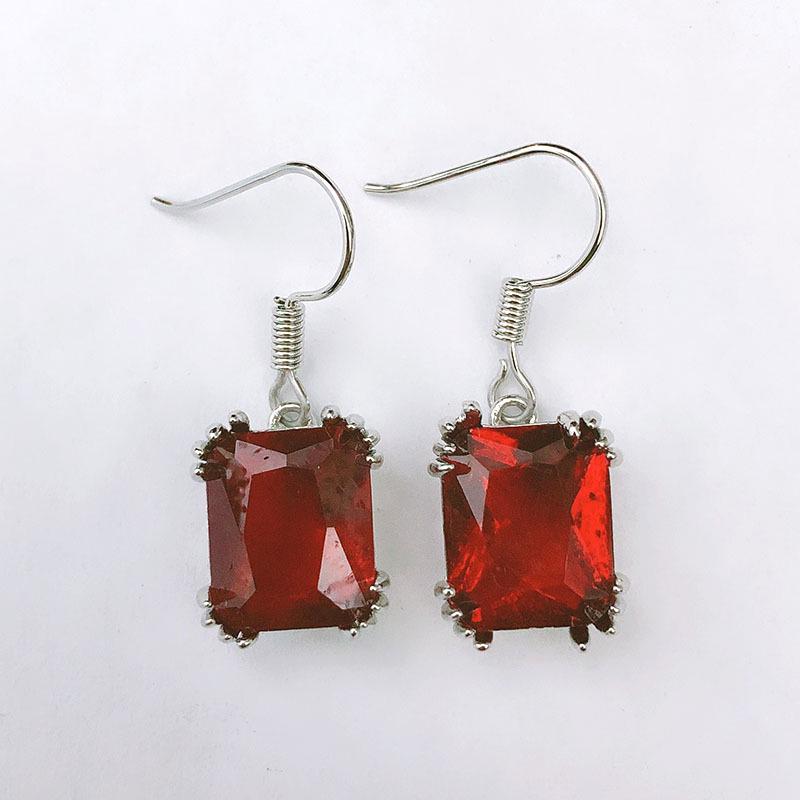 Vintage Multi-Color Gemstone Earrings: European & American Fashion for Women