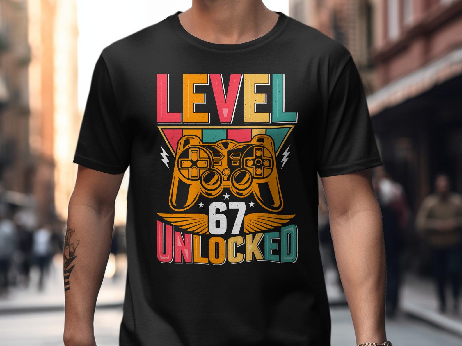 Level Unlocked T-Shirt, Gamer Tee, Gaming Gift, Funny Gamer Shirt, 67 Meme, Birthday Gift T-Shirt, Game Lover T-Shirt S