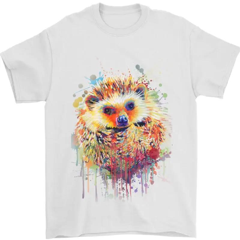 Wasserfarbe Igel Herren 100% Baumwoll T shirt