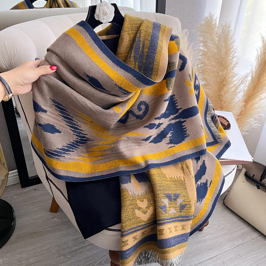 Women  National Style Scarf Luxury Autumn Winter Warm Shawls Print Scarve Pashmina Mujer Femme Foulard Bufanda