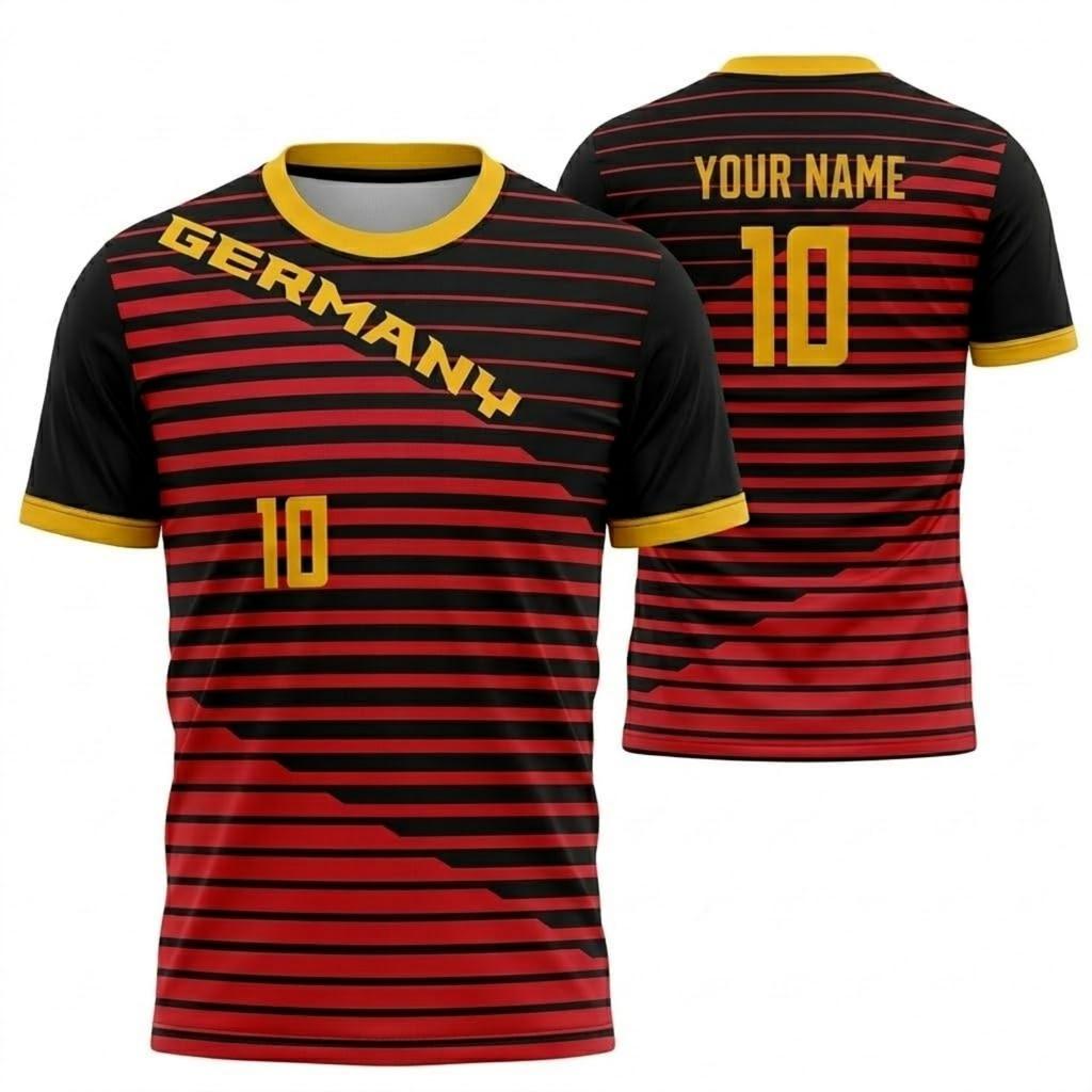 Unisex DIY International Soccer Fan Retro Street Style Crew Neck Jersey Lightweight Breathable Fabric Suitable for Outdoor Activities and Sports