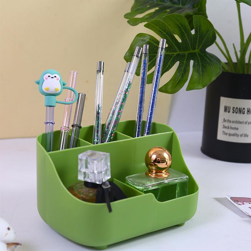 Stolní držák na pero Kawaii Velkokapacitní roztomilý úložný box na psací potřeby Kreativní kreslený držák na tužky Ins organizér na stůl pro dívky