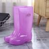 Fashion Rain Shoes Women's Tall Tube Without Mesh Rain Boots Non-slip Waterproof Shoes with Cotton Medium Tube Quick-drying Water Boots Rubber