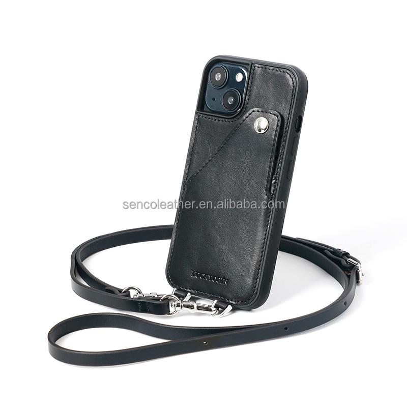 Spot Goods Leather Crossbody Phone case Mobile Phone Cases Leather Crossbody Phone case For iPhone 14 чёрный