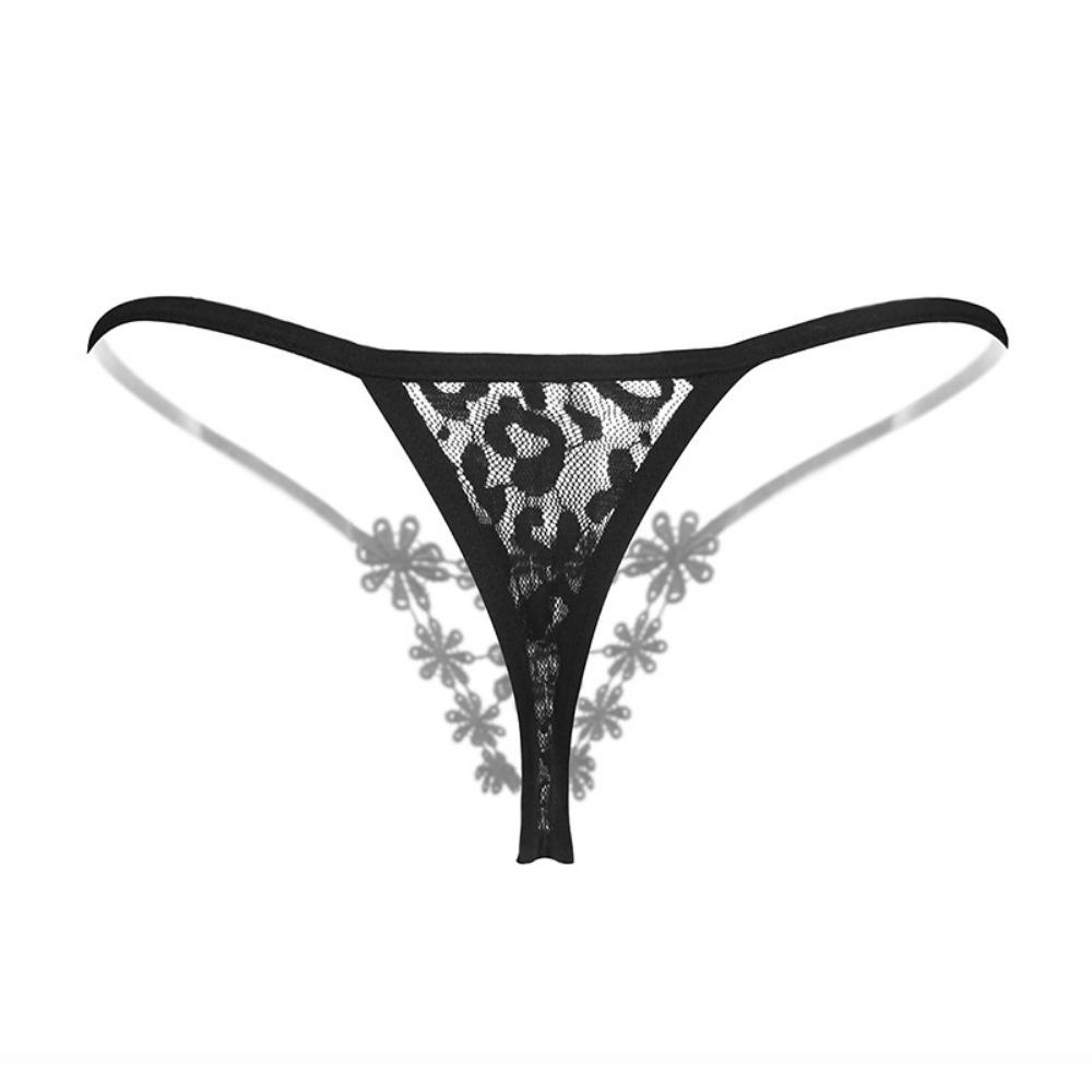 Flower Embroidery Sexy Thong Women's Low-rise Sexy Panties Hollow Temptation Hot T-pants 2170