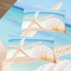 2/3Pcs Beach-Themed Bedding Set With Starfish & Seashell Print - Machine Washable, Zipper Closure, Polyester, All-Season