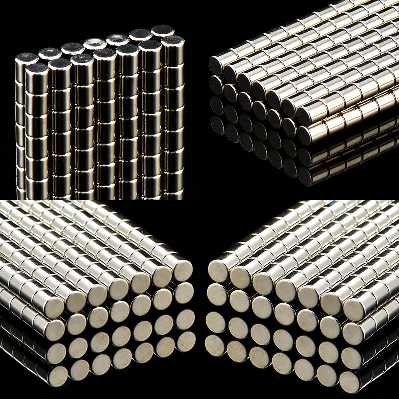 Round Double-Sided Neodymium Iron Boron Magnets - Refrigerator, Toys, Gift Boxes, Nickel-Plated Strong Magnets