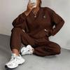 2024 Autumn/Winter Women's Jacquard Long-Sleeve Sweatshirt and Pants Set