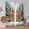 2pcs,2D Plane Printing Contemporary Curtains Christmas33 Polyester (without Rod) Decorations Inside Perfect for Living Room,