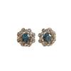 Women's French Inlaid Crystal Blue Zirconia Flower Stud Earrings - Trendy, Exquisite Ear Jewelry