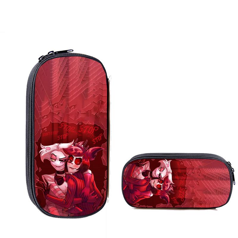 Hell Inn Printed Full-color Single-layer Pencil Bag, Zipper Stationery Bag for Primary and Secondary School Students