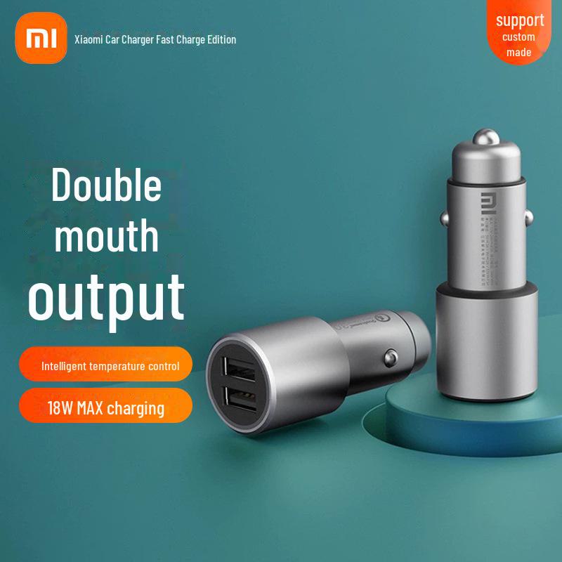 

Автомобильное зарядное устройство Xiaomi Metal 36W, быстрая зарядка QC3.0, универсальное для Apple и Android серебряный