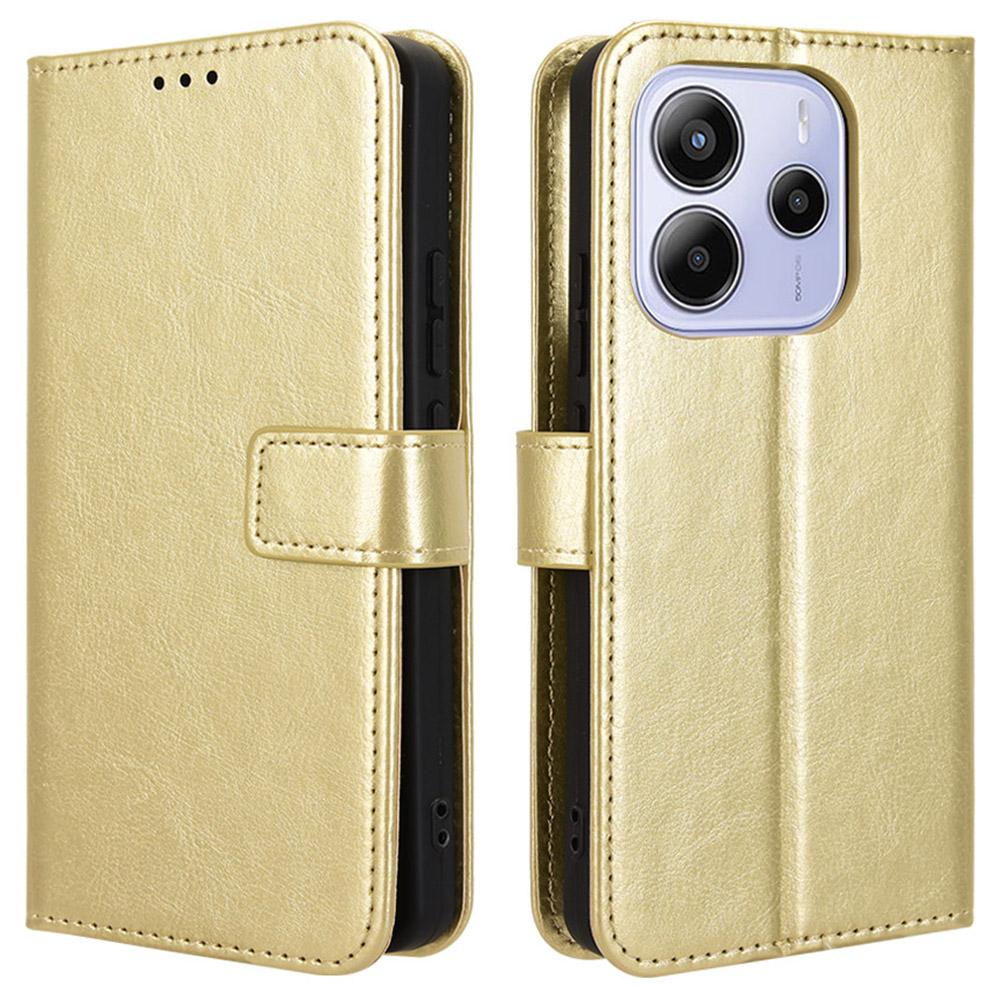 Für Xiaomi Redmi Note 14 4G (163,25 x 76,55 x 8,16 mm) Hülle Crazy Horse Textur PU Leder Handy Brieftasche Cover