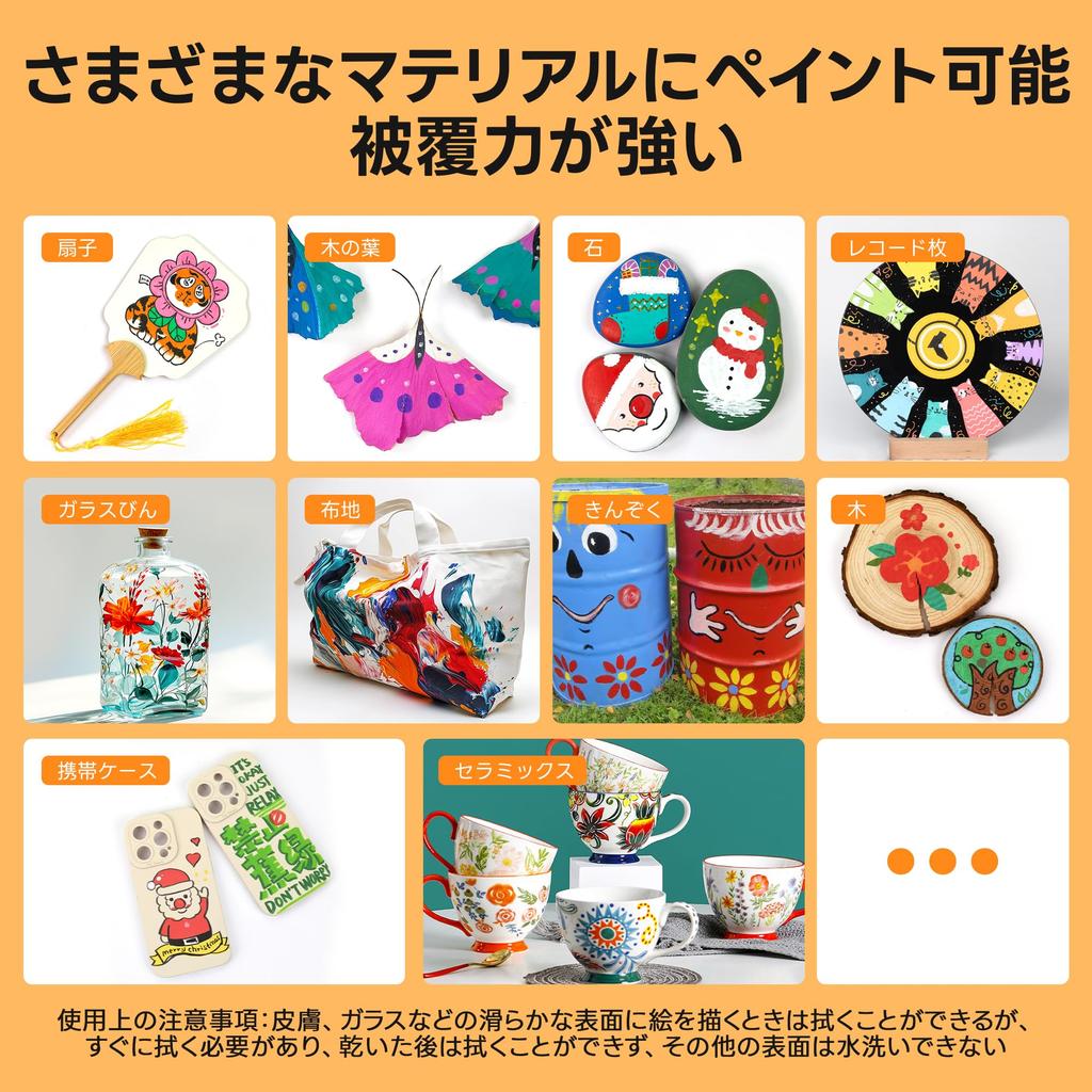 Marco Akrylmarkørpenn Hard og Myk Bomull Dekkende Sterk Perfekt for Skriving på og For Kunst og 36 Penner 36-Fargers Sett, Dobbeltsidig, 6/10/12mm, Kjerne,