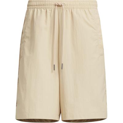 Solid Color Woven Loose Mid-Waist Drawstring Casual Shorts Men Shorts Light-Brown JN7132