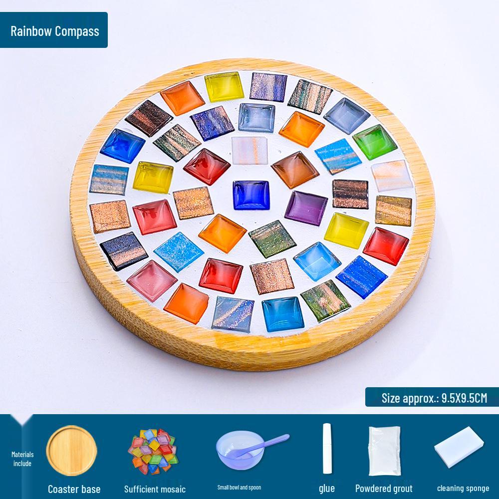 DIY Mosaic Coaster Kit: Creative Glass Sticker Craft for Kids & Adults