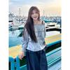Korean Version of Minimalist Popular Sloping Shoulder Hoodie Women in Spring Autumn Loose Slimming Style Versatile