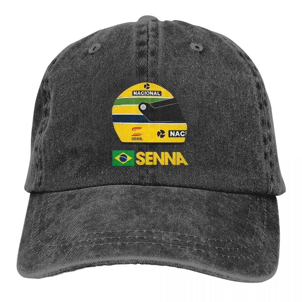 Ayrton Senna Závodní auta Merch Pánská Dámská Baseballová čepice Odřená Džínová Prané Čepice Klobouk Klasický Venkovní Trénink Sluneční čepice