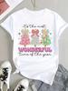(Asian Size) Watercolor Tree Tee Top Print Christmas New Year Clothing T Shirt Women Fashion Festival Female Woman Short Sleeve Graphic T-shirts