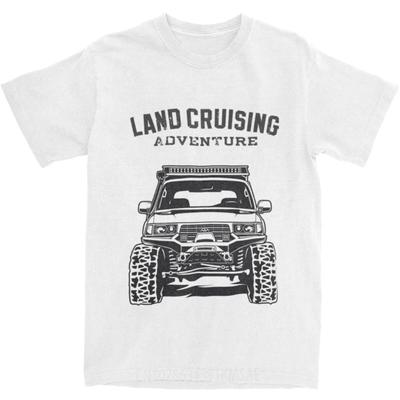 Koszulki Męskie Vintage Landcruising Adventure Land Cruiser 80 Off Road Bawełna FJ80 Samochód Terenowy T-Shirt Odzież Graficzna